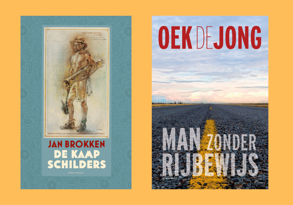 Marcel Möring in gesprek met Jan Brokken en Oek de Jong bij boekhandel
